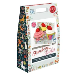 The Crafty Kit Co. Strawberry Cupcakes Needle Felting Craft Kit- Crafts|Children