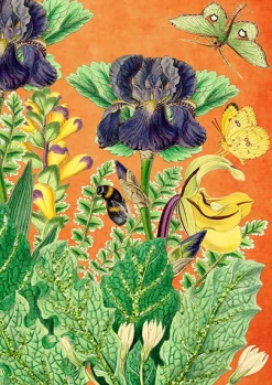 Madame Treacle Suki's Garden  Glitter Greetings Card- Greeting Cards