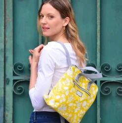 Earth Squared Bags Sunburst  Oil Cloth  Backpack Tote Bag- Bags