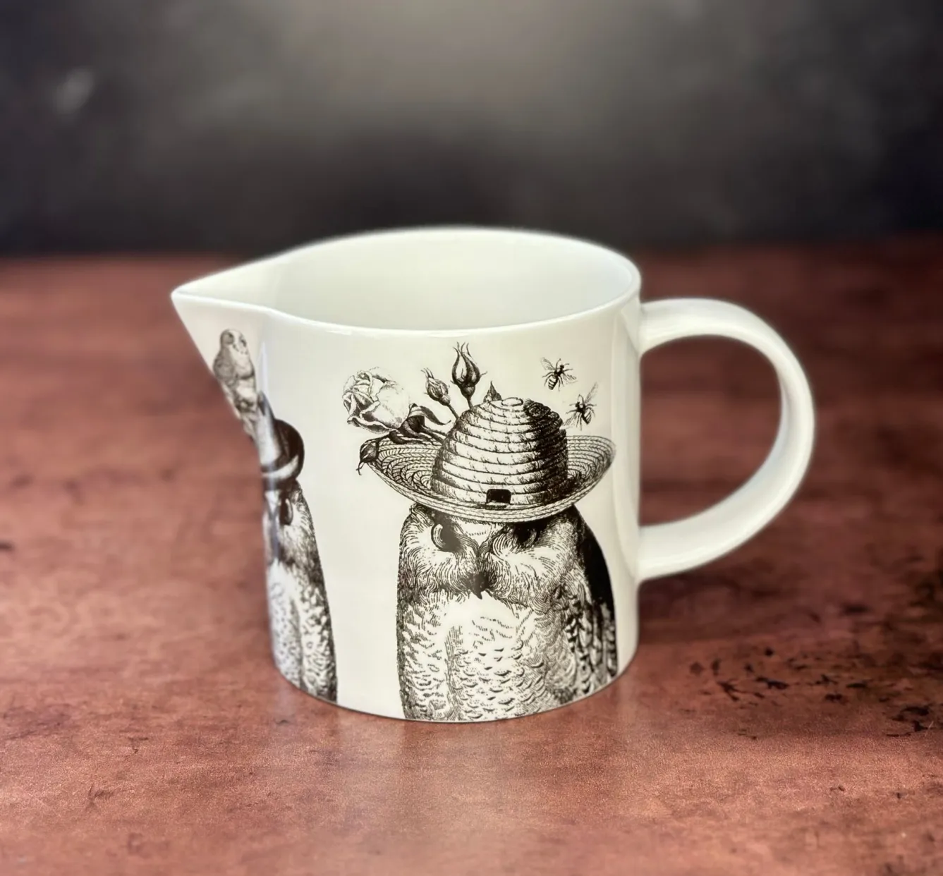 Repeat Repeat Sunday Best Owls Bone China Jug- White- Jugs|Animals