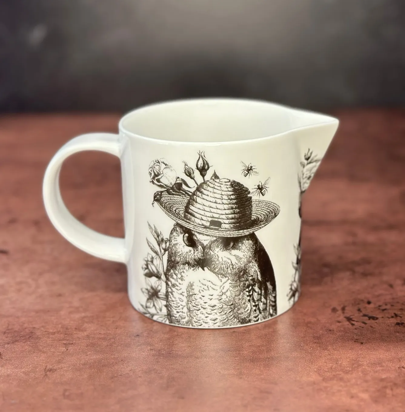 Repeat Repeat Sunday Best Owls Bone China Jug- White- Jugs|Animals