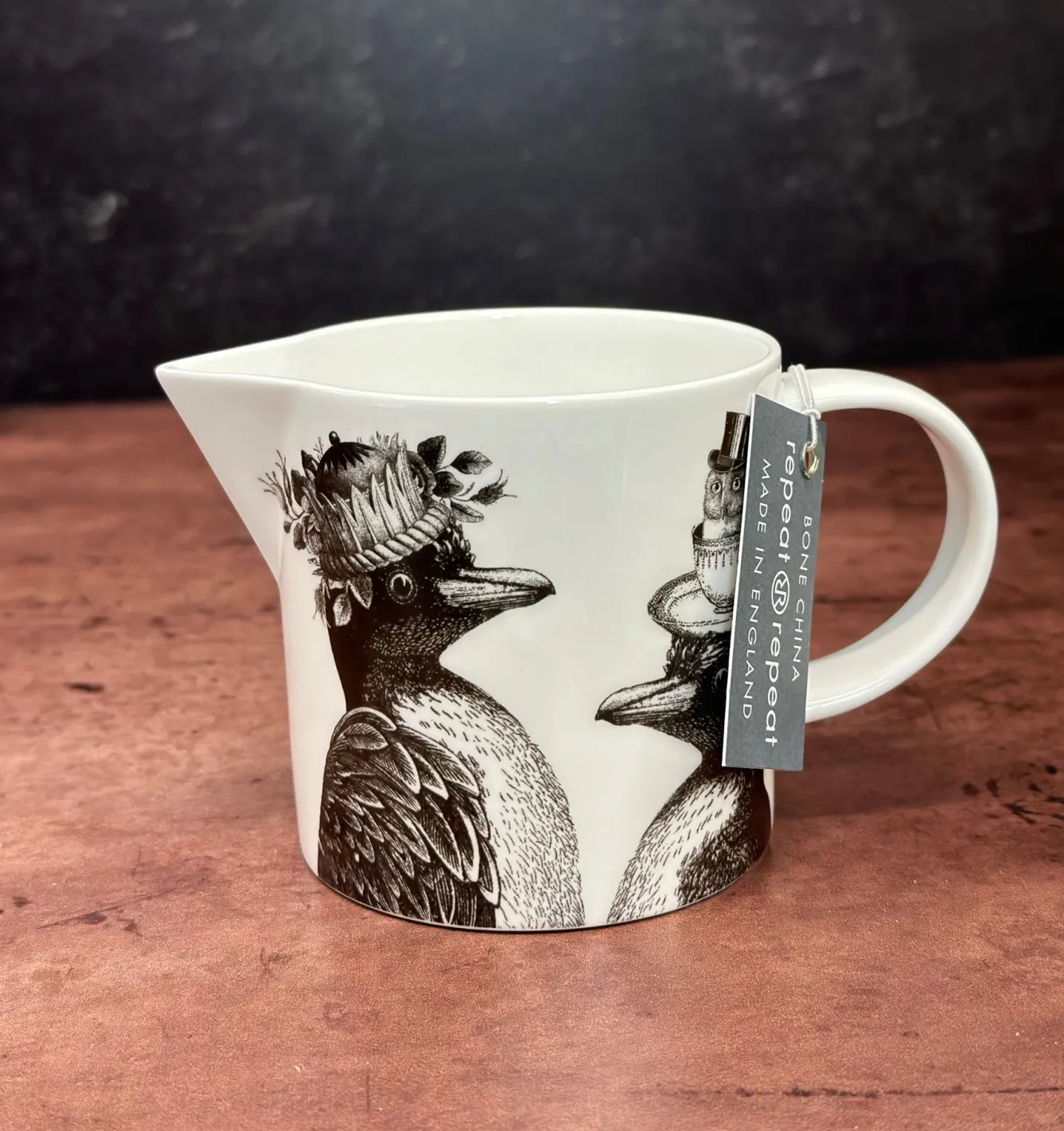 Repeat Repeat Sunday Best Penguins Bone China Jug- White- Jugs|Animals