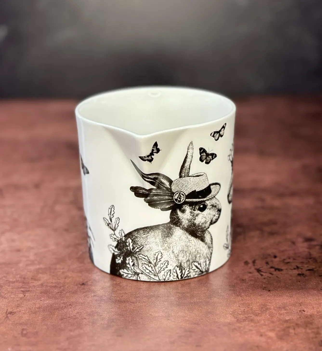 Repeat Repeat Sunday Best Rabbits Bone China Jug- White- Jugs|Animals
