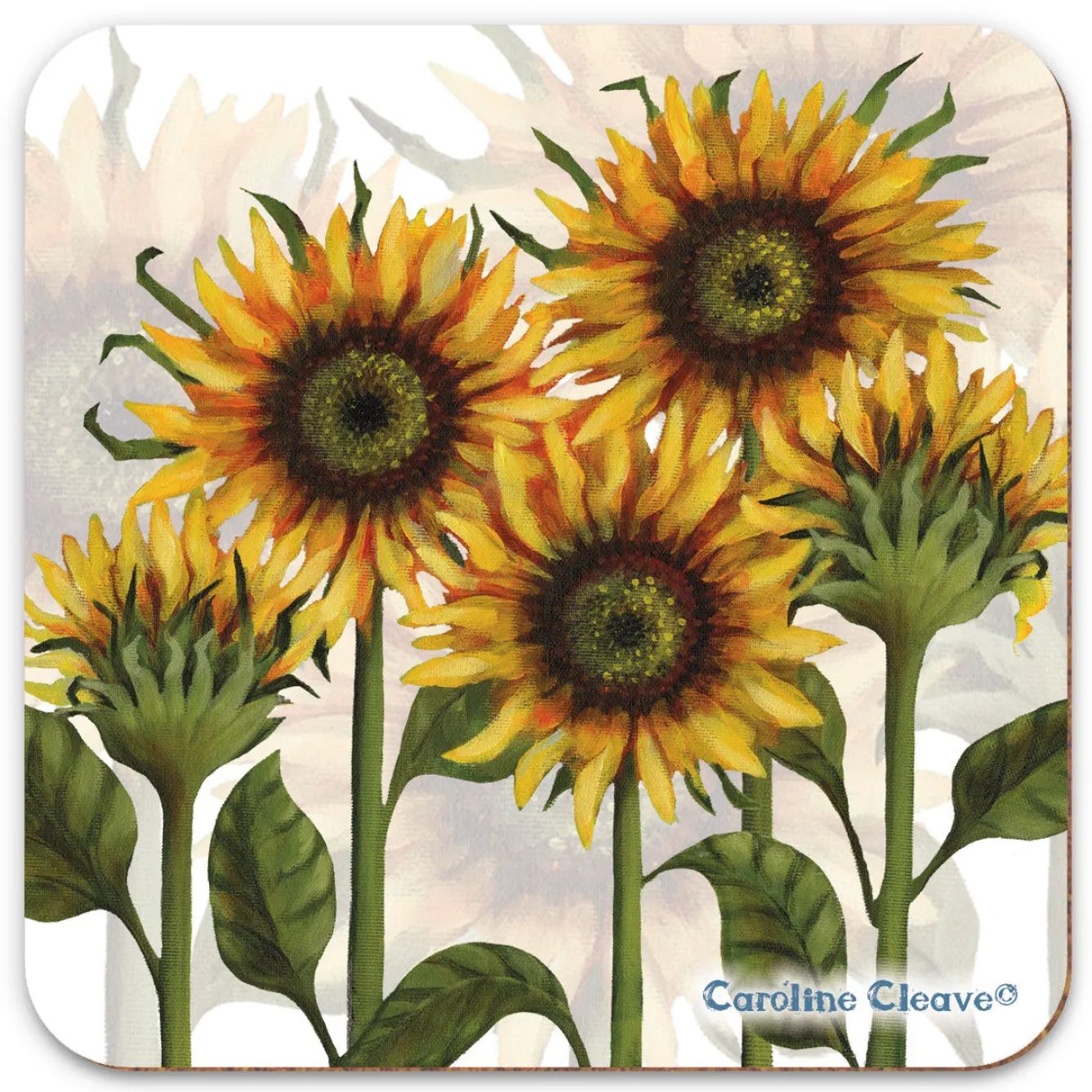Emma Ball Sunflower Coaster- Tea|Coasters