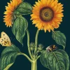 Madame Treacle Sunflower Greetings Card- Greeting Cards