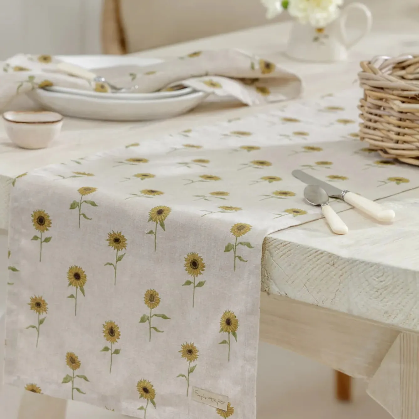 Sophie Allport Sunflower Linen Table Runner- Table Runners
