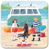 Emma Ball Surfing Trip Coaster- Tea|Coasters