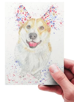 Jen Winnett Susan the Corgi Blank Greetings Eco Card- Pets|Greeting Cards