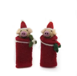 Amica Felt Swaddling Piglets Pocket Pal- Christmas Decorations|Children