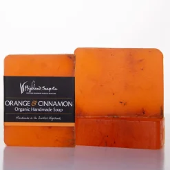 The Highland Soap Company Sweet Orange & Cinnamon Organic Glycerine Soap 150g- Soaps & Lotions