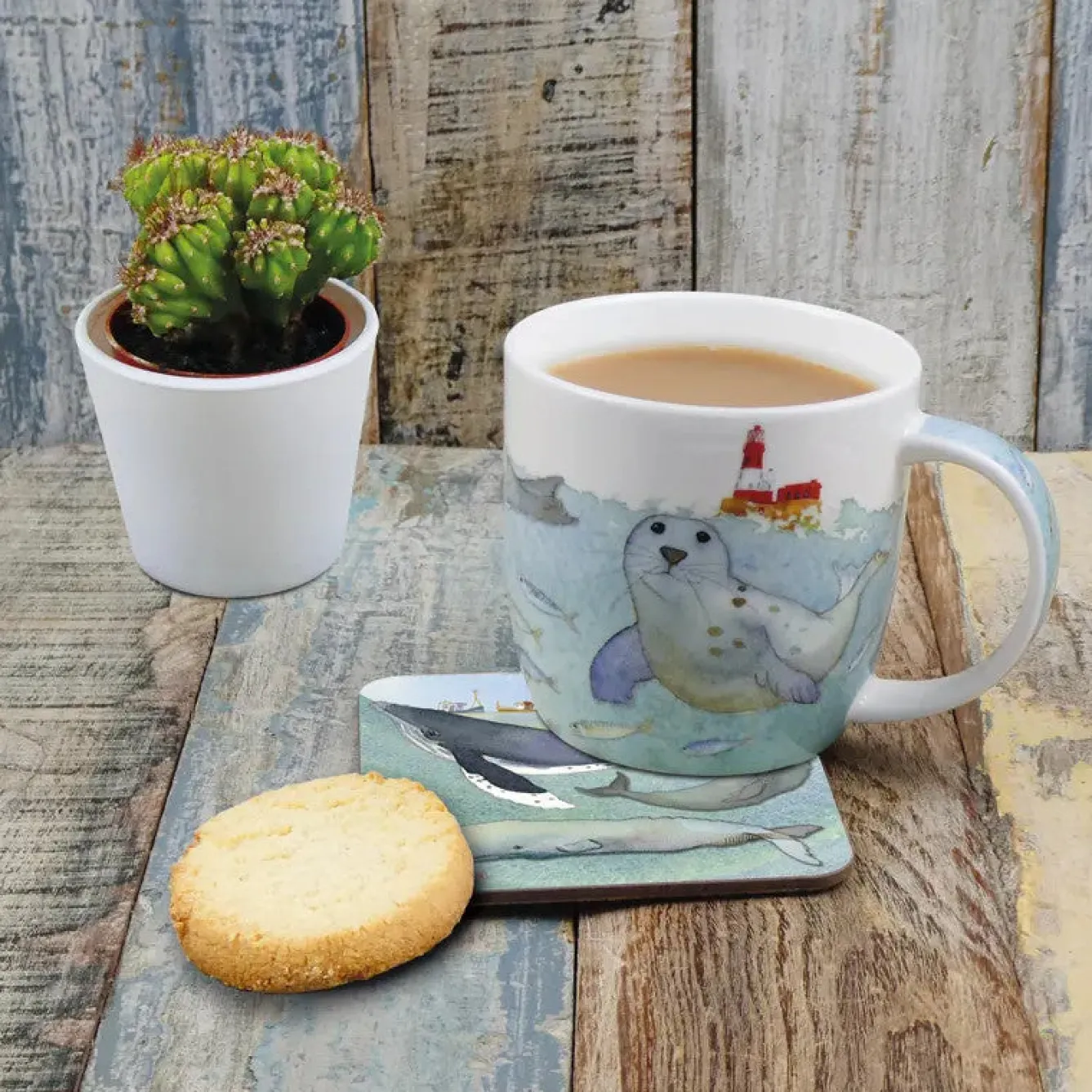 Emma Ball Swimming Seals Bone China Mug (Boxed)- Tea|Chickens