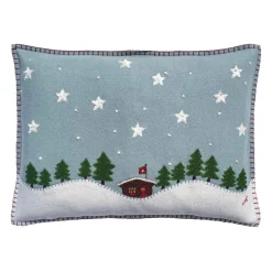 Jan Constantine Swiss Starry Night Pillow - Duck Egg Blue- Seasonal Decor|Pillows & Throws