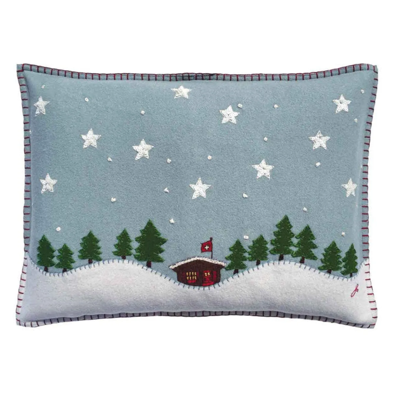 Jan Constantine Swiss Starry Night Pillow - Duck Egg Blue- Seasonal Decor|Pillows & Throws