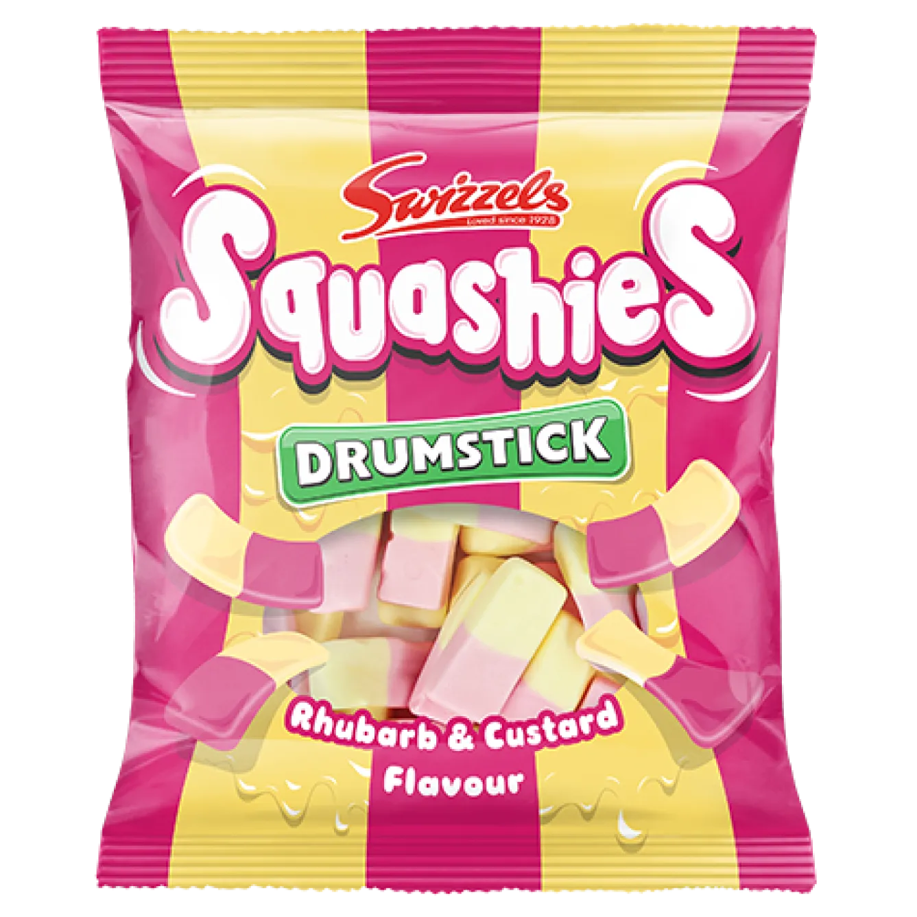 Tea & Biscuits Swizzels Drumstick Rhubarb and Custard Squashies- Sweets/Candy