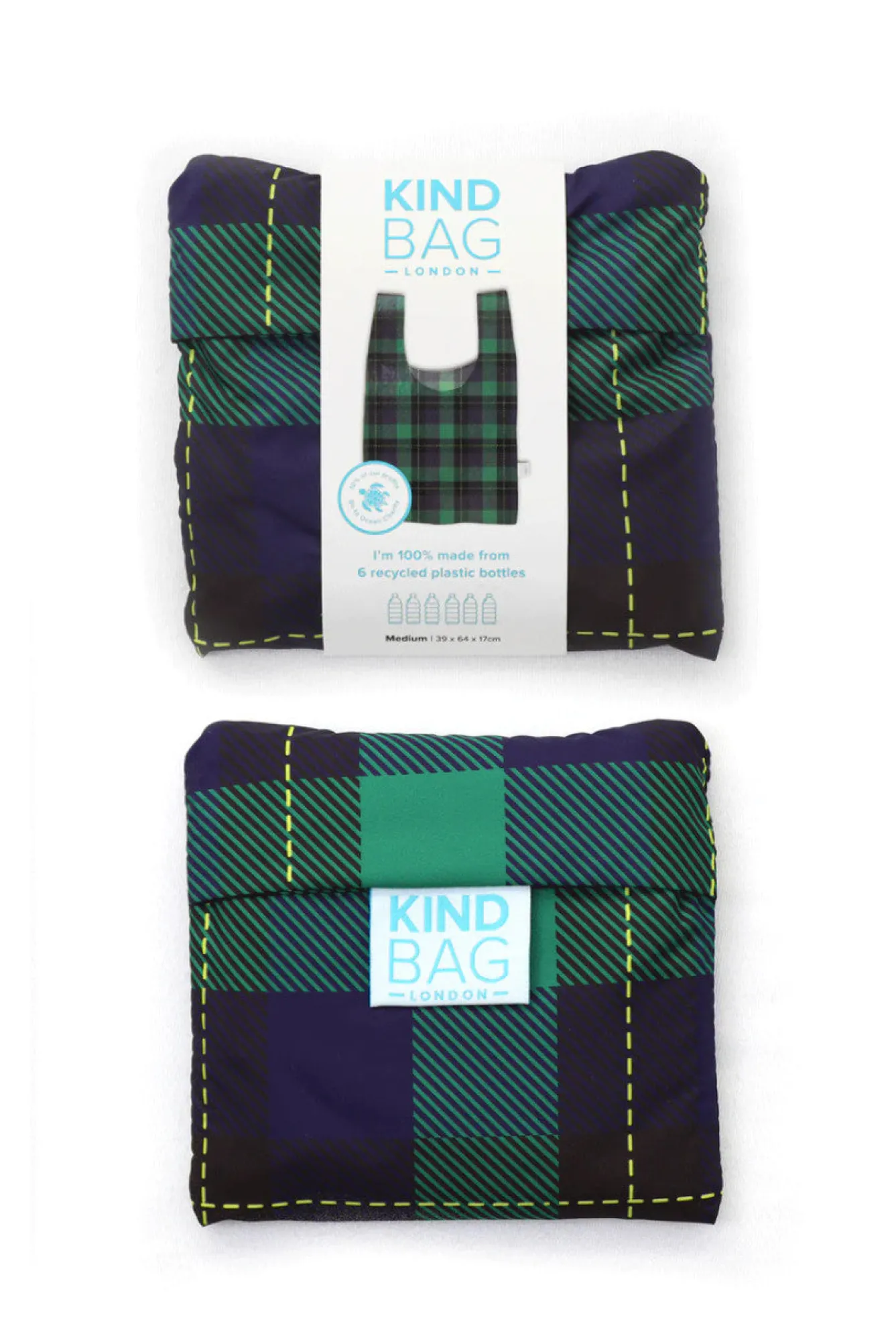 Kind Bag London Tartan Medium Reusable Bag- Bags