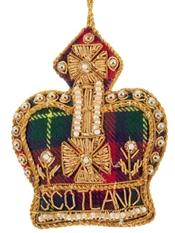 St. Nicolas Tartan Scotland Crown Decoration- Royal|Christmas Decorations