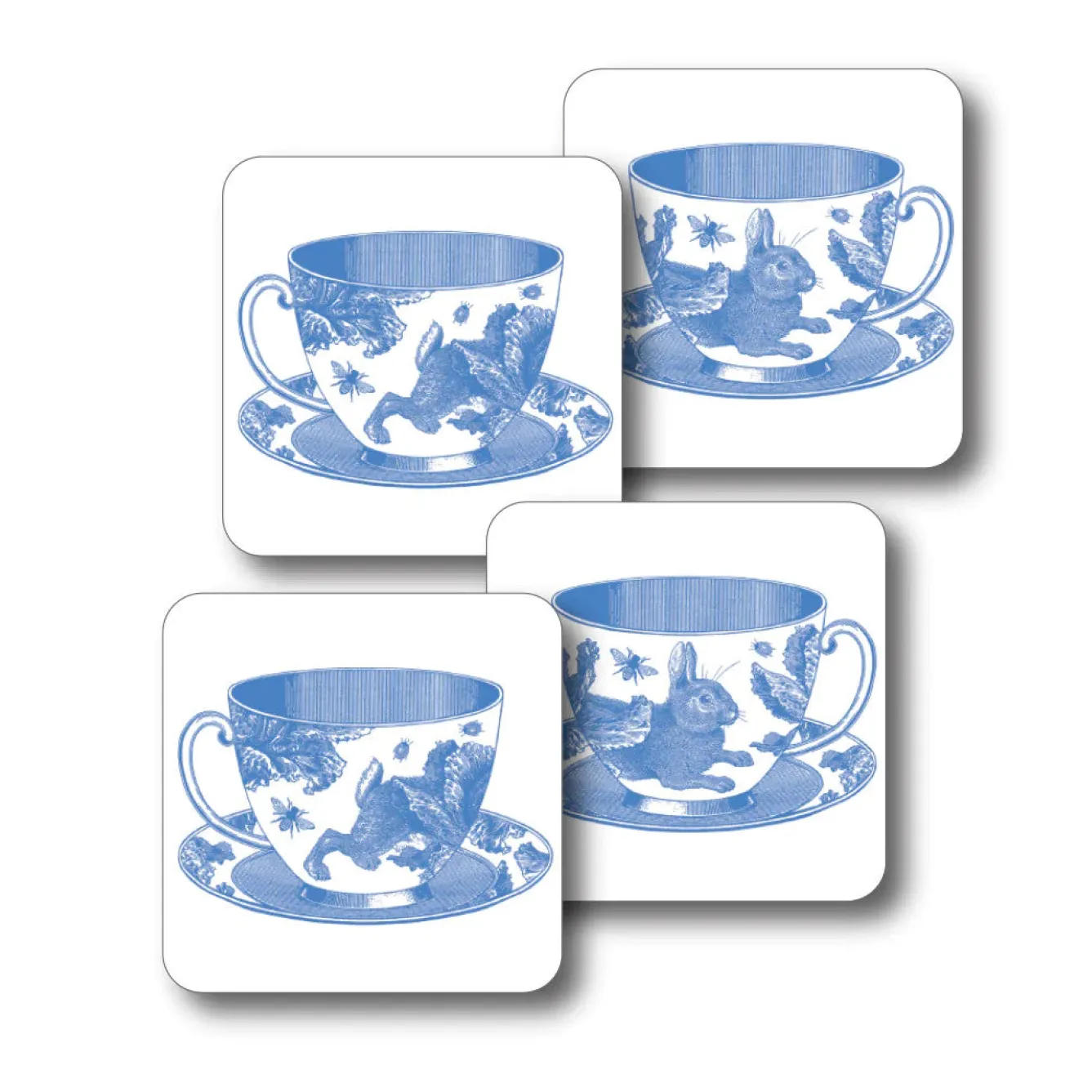 Thornback & Peel Teacup Set of 4 Coasters- Melamine|Tea
