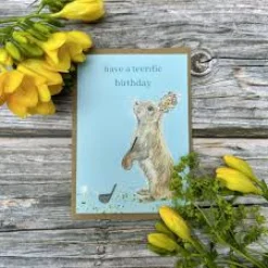 Jen Winnett Teerific Rabbit Golf Birthday Eco-Card- Greeting Cards