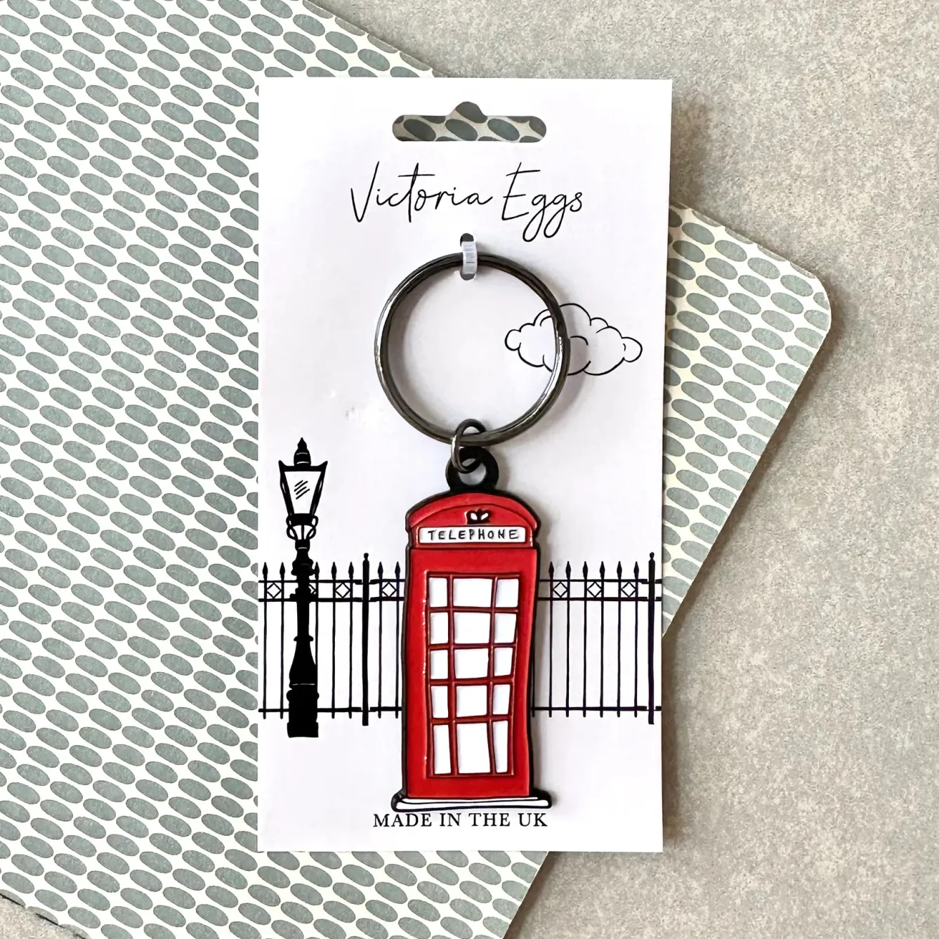 Victoria Eggs Telephone Box Keyring- Key Chains|Children