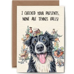Bewilderbeest Tennis Balls Dog Greetings Card- Greeting Cards