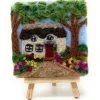 The Crafty Kit Co. Thatched Cottage Paint with Wool Needle Felting Kit- Crafts|Children