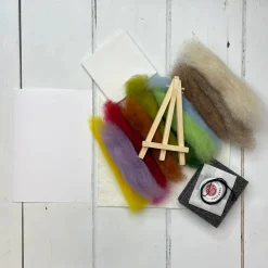 The Crafty Kit Co. Thatched Cottage Paint with Wool Needle Felting Kit- Crafts|Children