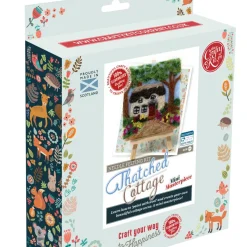 The Crafty Kit Co. Thatched Cottage Paint with Wool Needle Felting Kit- Crafts|Children