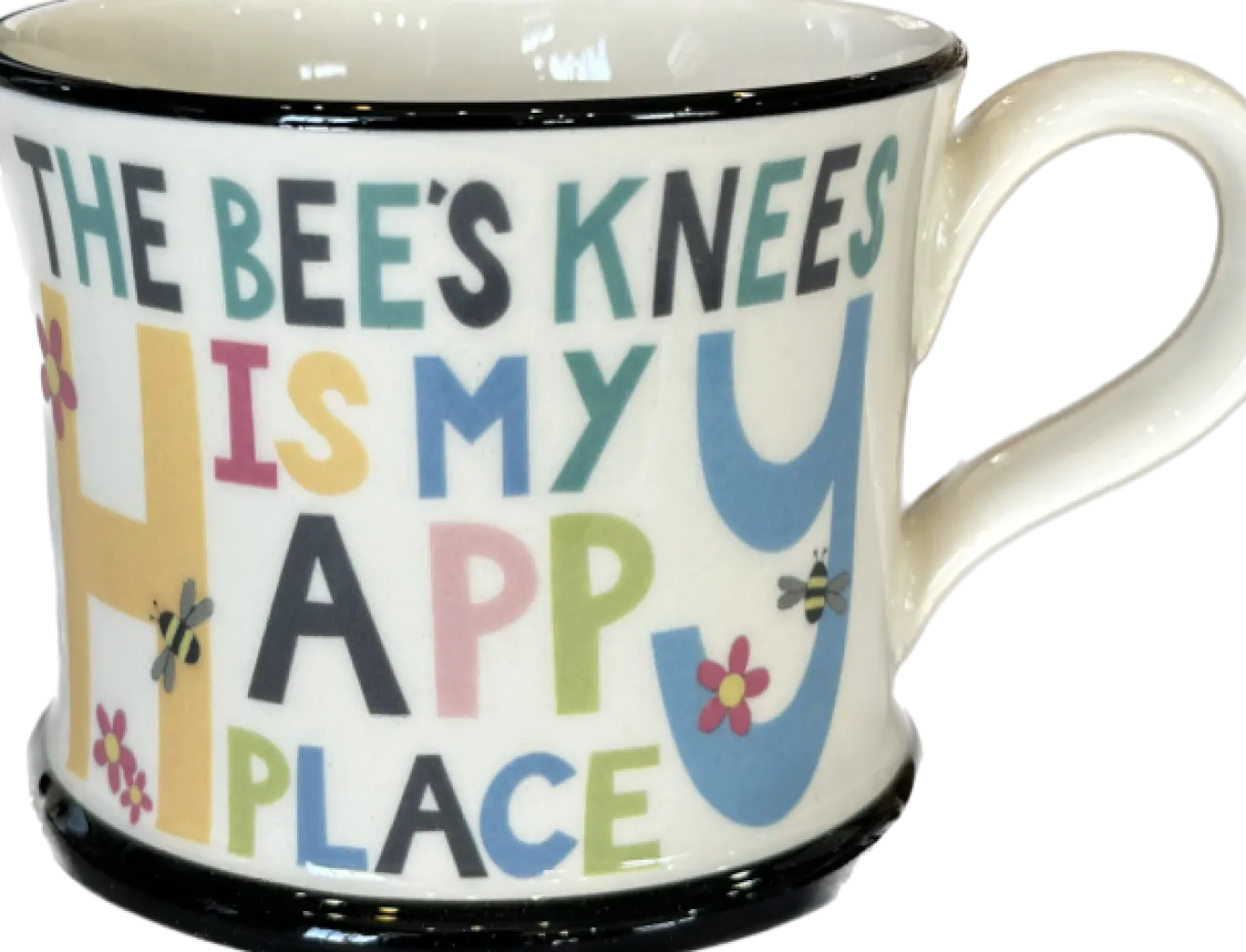 Moorland Pottery The Bee's Knees is my Happy Place Mug by- Tea|Whimsical