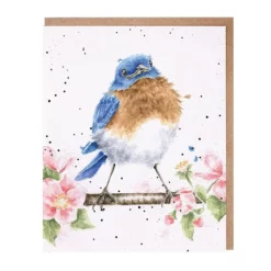 Wrendale Designs 'The Bluebird' Blank Greetings Card- Greeting Cards
