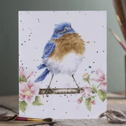 Wrendale Designs 'The Bluebird' Blank Greetings Card- Greeting Cards