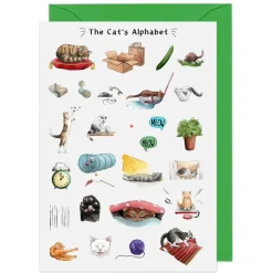 Yeti The Cat's Alphabet Greeting Card- Greeting Cards