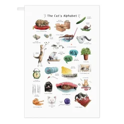 Yeti The Cat's Alphabet Tea Towel- Tea|Tea Towels