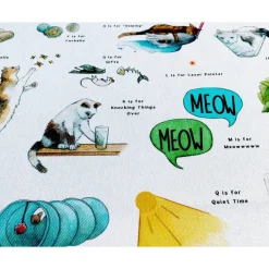 Yeti The Cat's Alphabet Tea Towel- Tea|Tea Towels