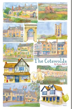 Emma Ball The Cotswolds by Tea Towel- Tea|Tea Towels