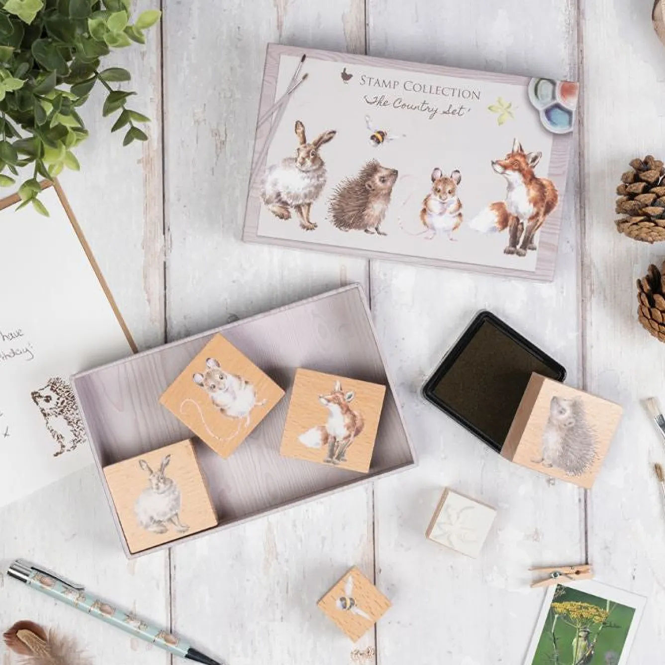 Wrendale Designs The Country Set Ink Stamp Set- Stationery|Crafts