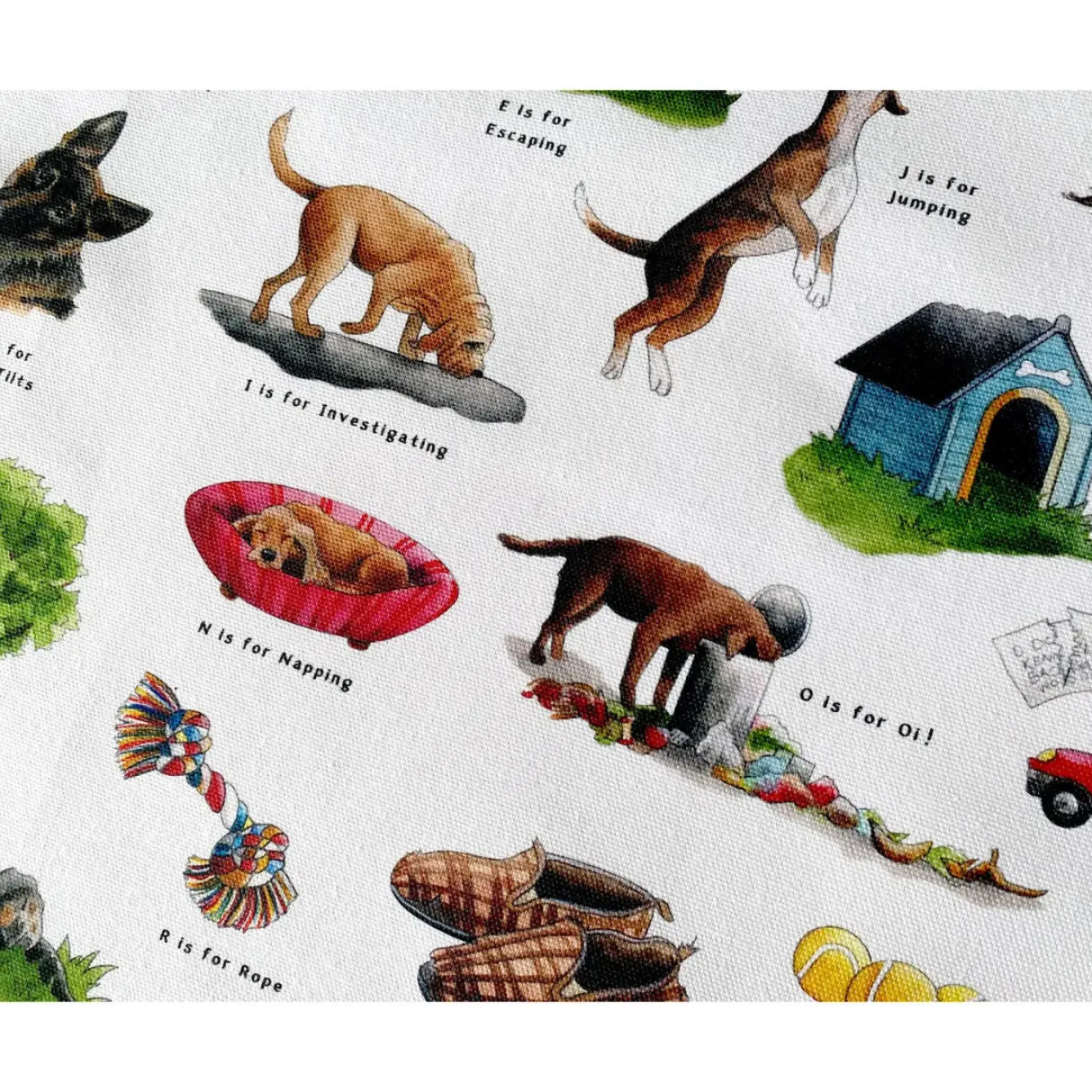 Yeti The Dog's Alphabet Tea Towel- Tea|Tea Towels