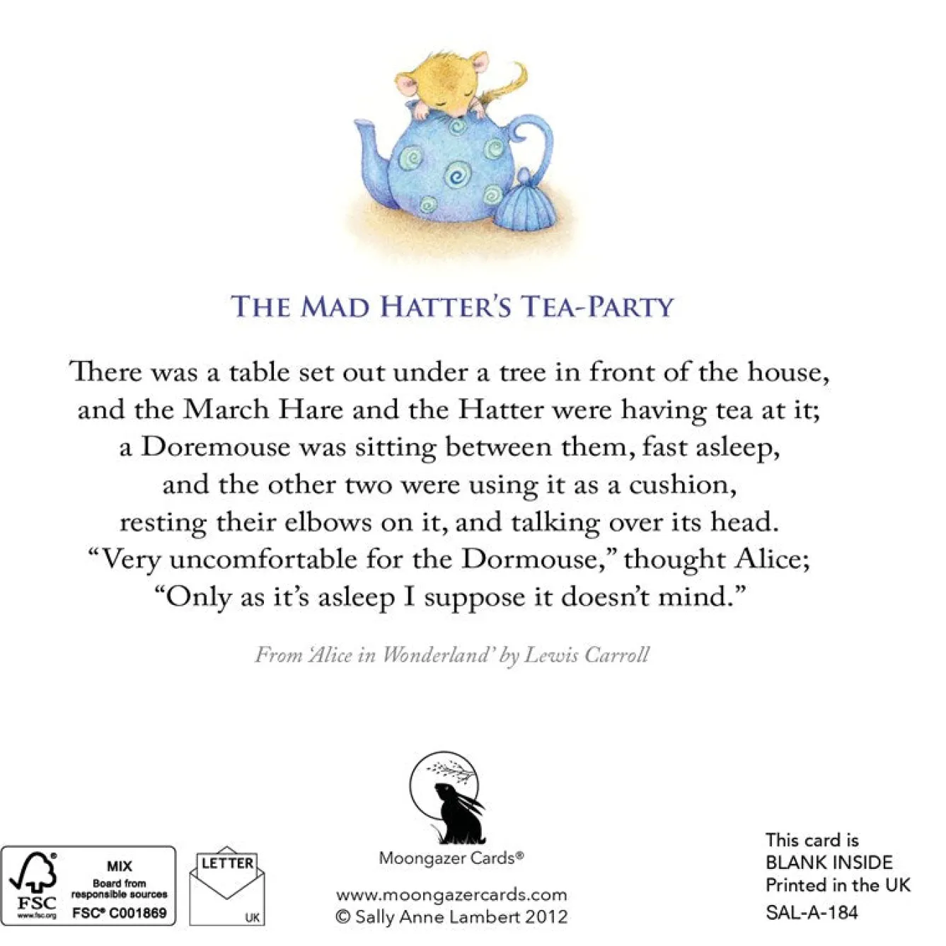 Moongazer Cards The Mad Hatter's Tea Party Greeting Card- Greeting Cards