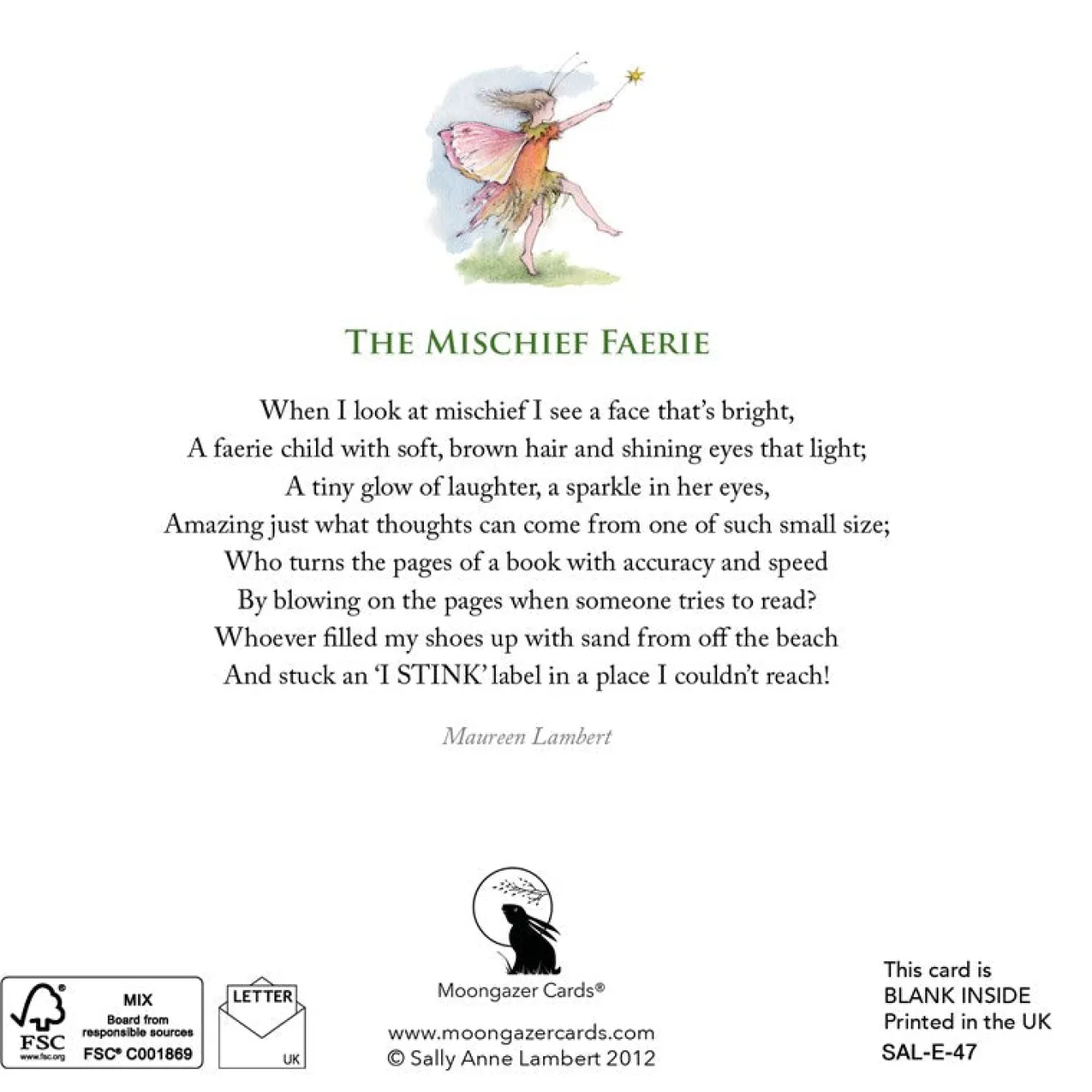 Moongazer Cards The Mischief Faerie Greeting Card- Greeting Cards