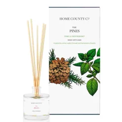 Home County Candles The Pines - Pine & Peppermint Reed Diffuser- Christmas|Seasonal Decor