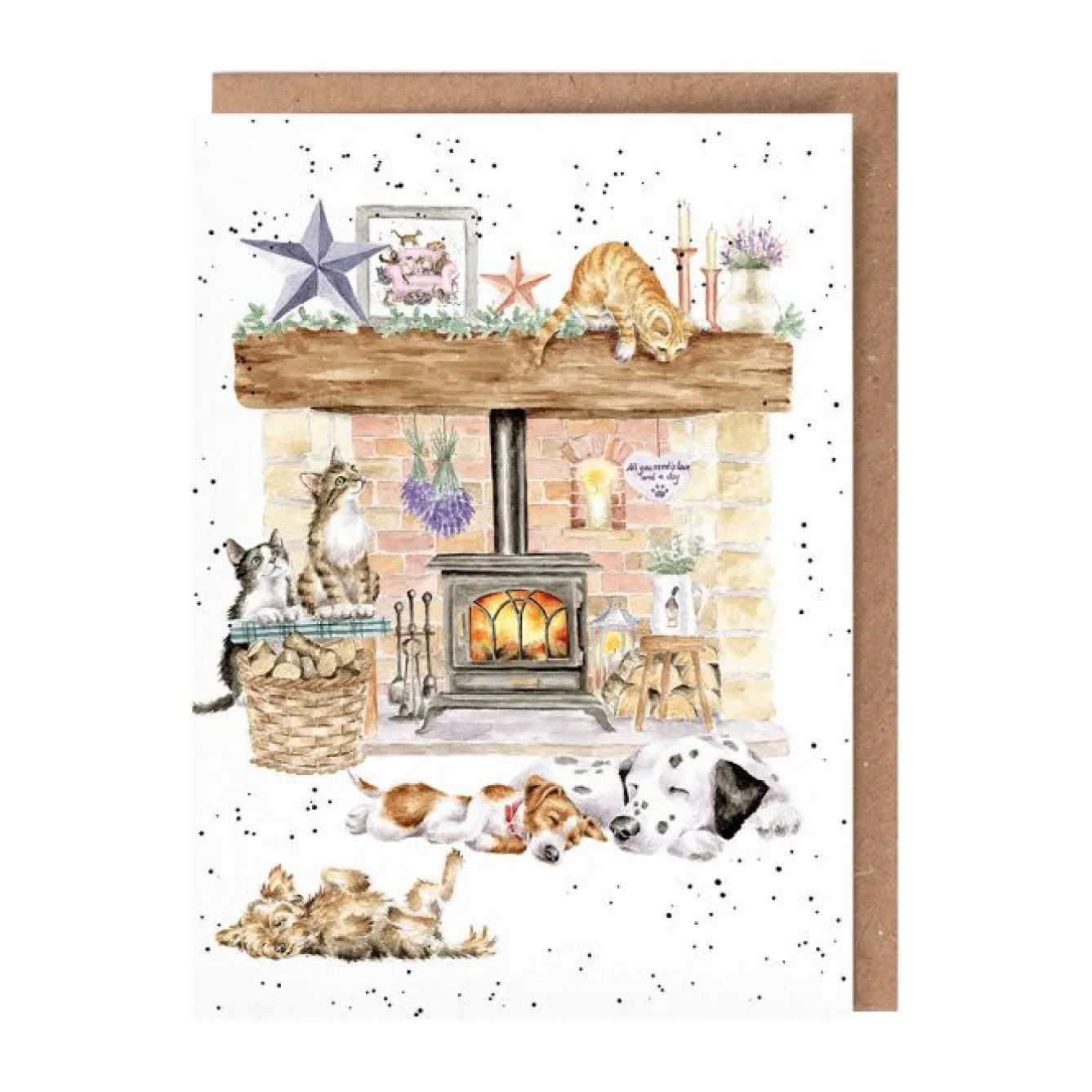 Wrendale Designs 'There's no Place Like Home' Cat and Dog Blank Greetings Card- Greeting Cards