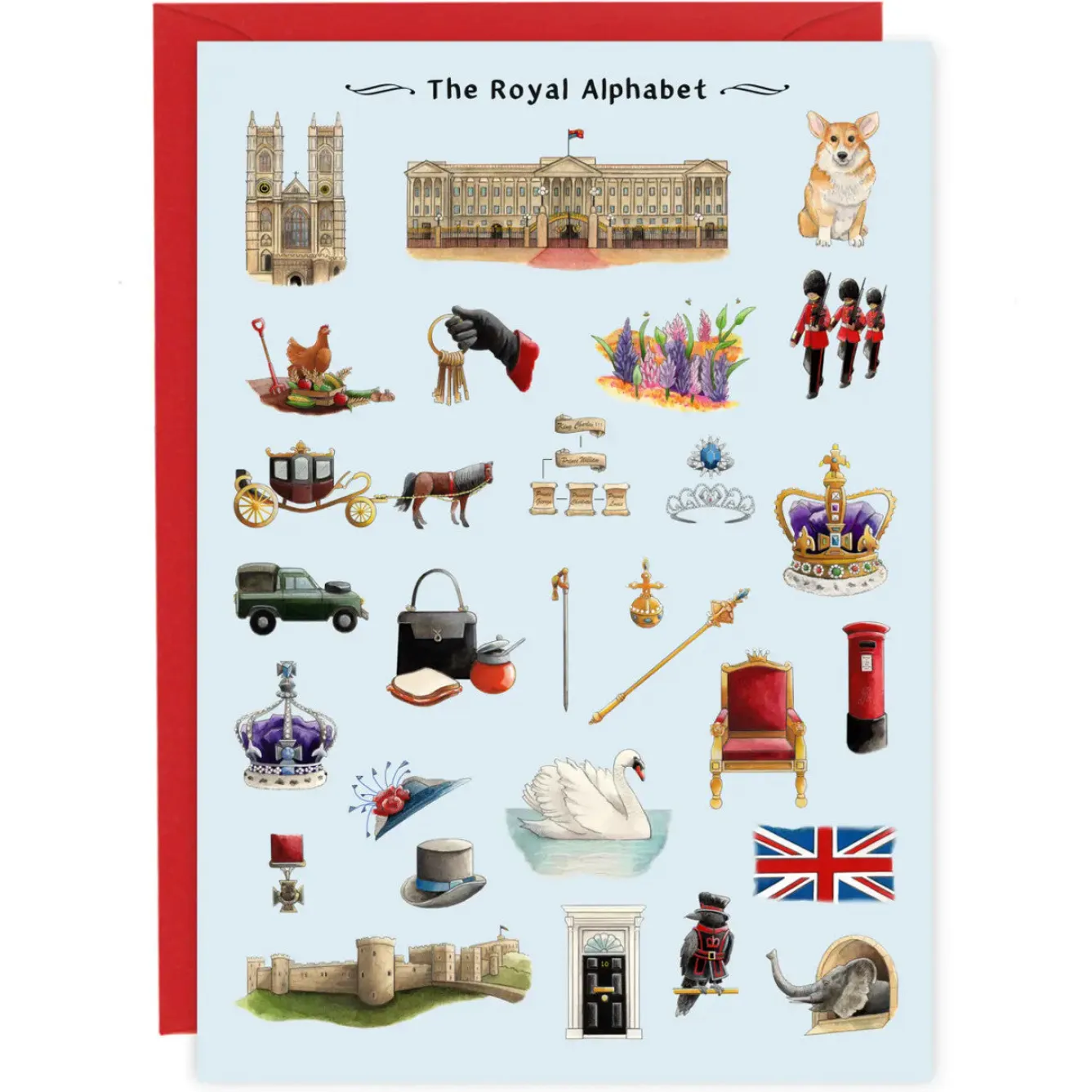 Yeti The Royal Alphabet Greeting Card- Greeting Cards
