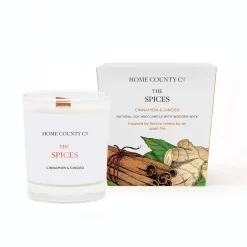 Home County Candles The Spices - Cinnamon & Ginger Soy Votive Candle- Christmas|Seasonal Decor
