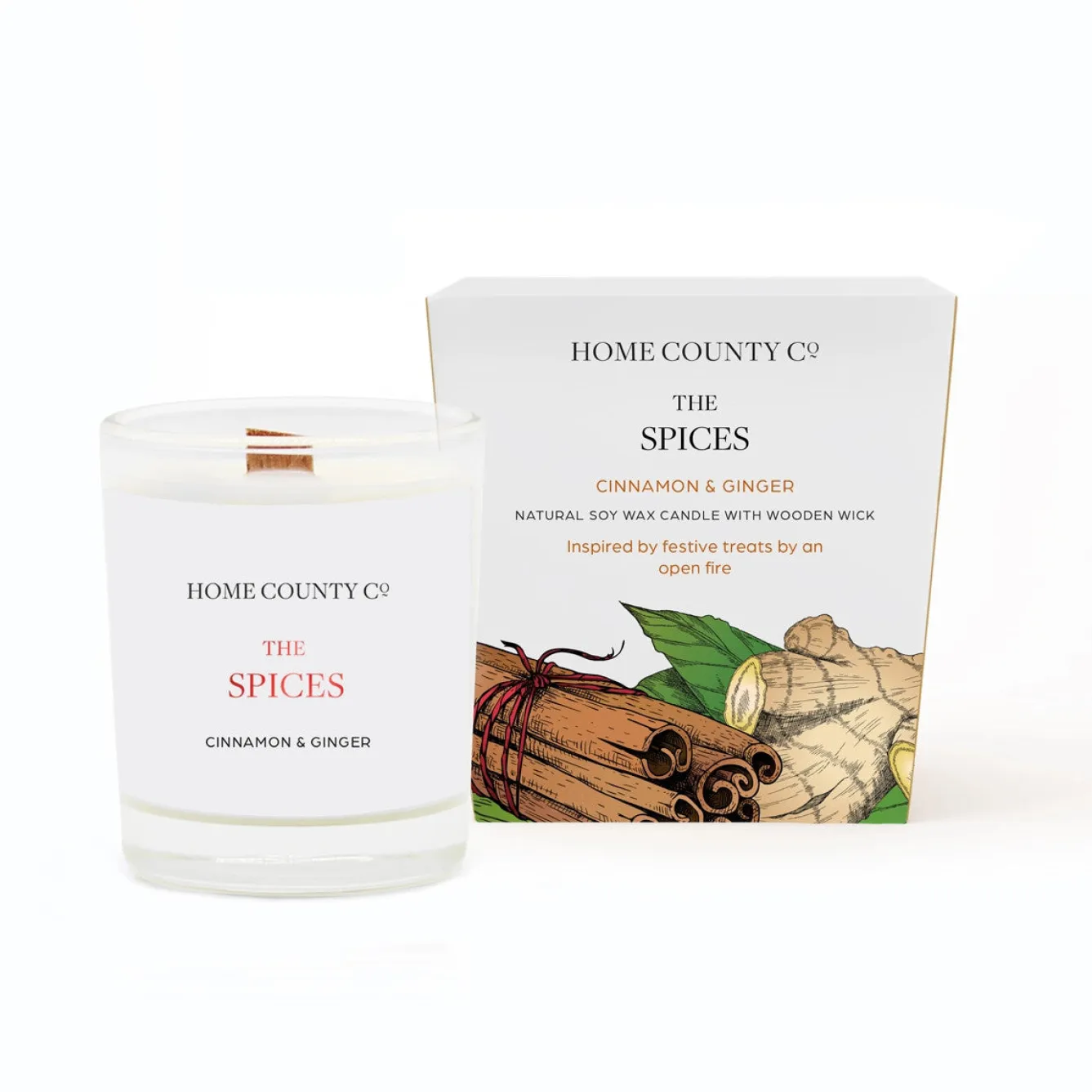 Home County Candles The Spices - Cinnamon & Ginger Soy Votive Candle- Christmas|Seasonal Decor