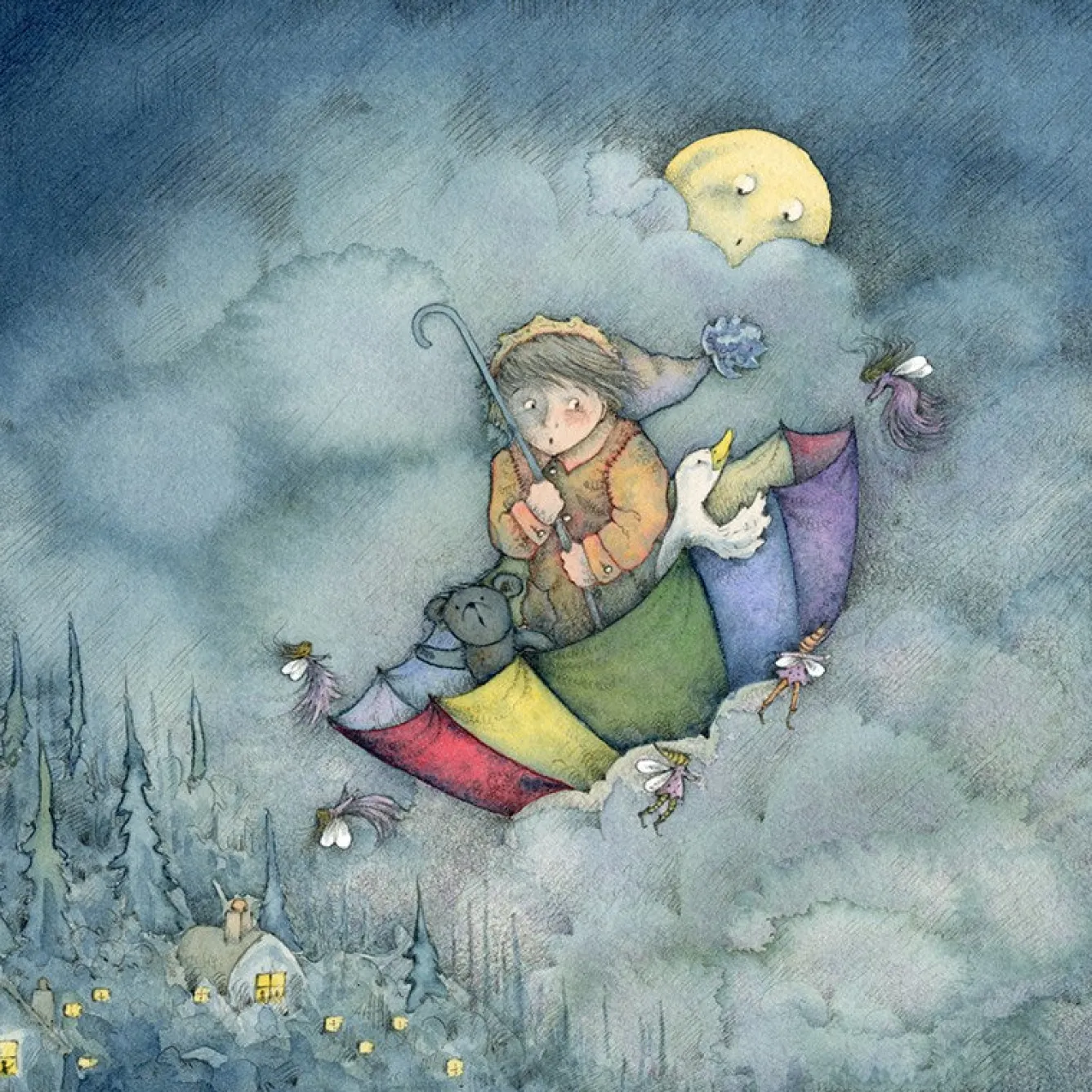 Moongazer Cards The Wind in a Frolic Greeting Card- Greeting Cards