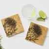 Selbrae Thistle Oak Coasters - Set of 2- Tea|Coasters