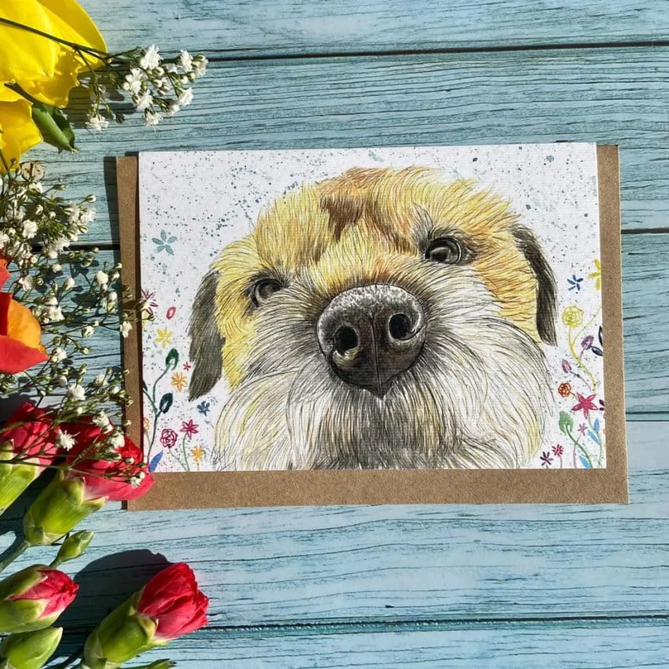 Jen Winnett Tilly the Border Terrier Eco-card- Greeting Cards
