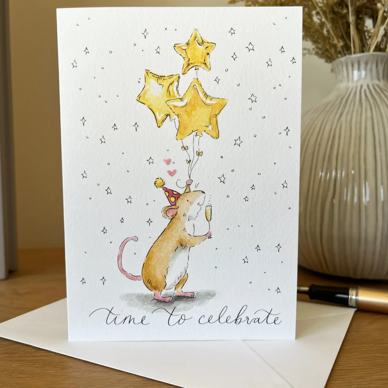 Ellie Hooi Illustration Time to Celebrate Greeting Card- Greeting Cards