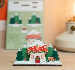 Dapple & Dot Toadstool Cottage Christmas Pop Out Card- Christmas Cards|Christmas