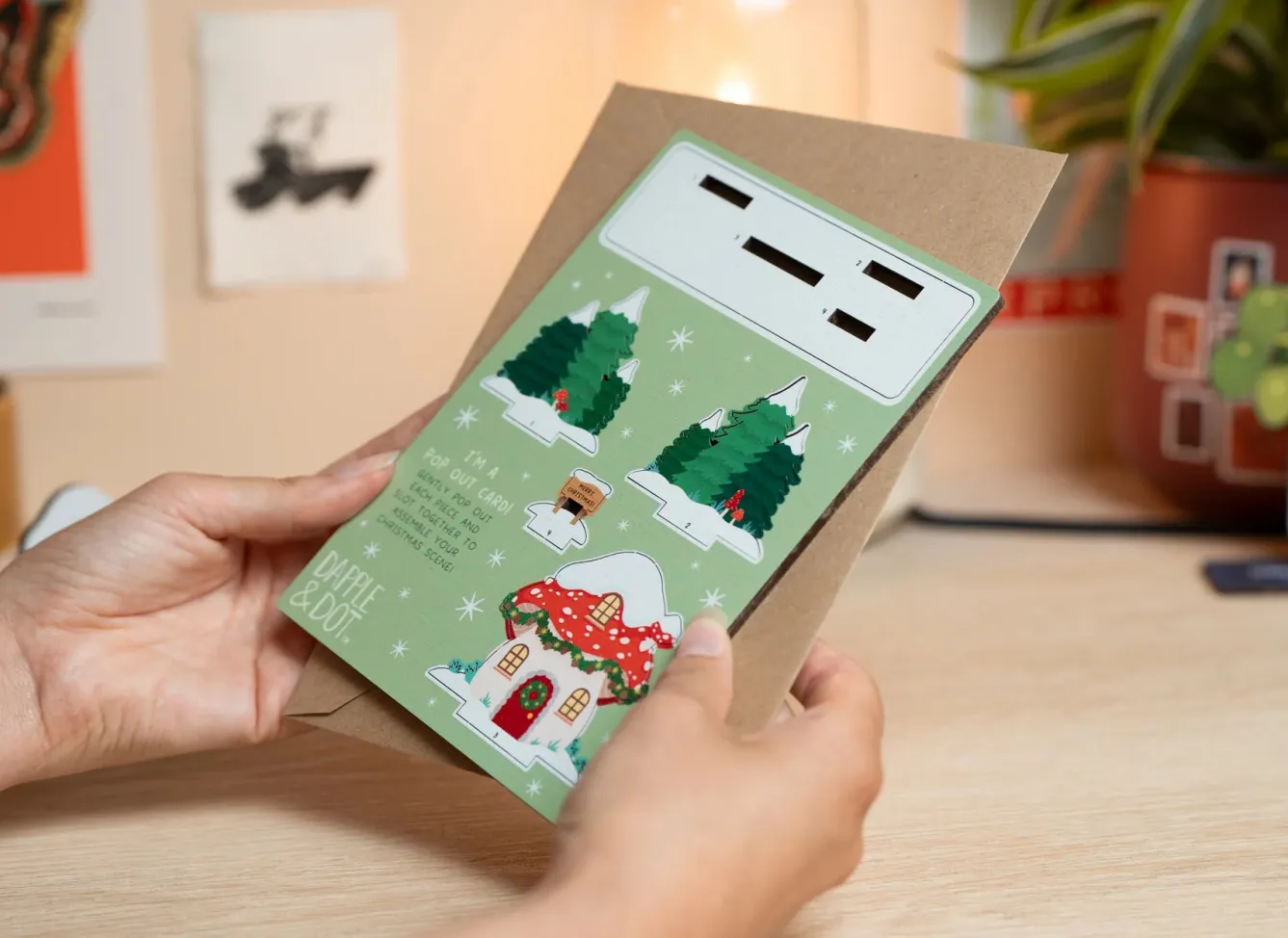 Dapple & Dot Toadstool Cottage Christmas Pop Out Card- Christmas Cards|Christmas