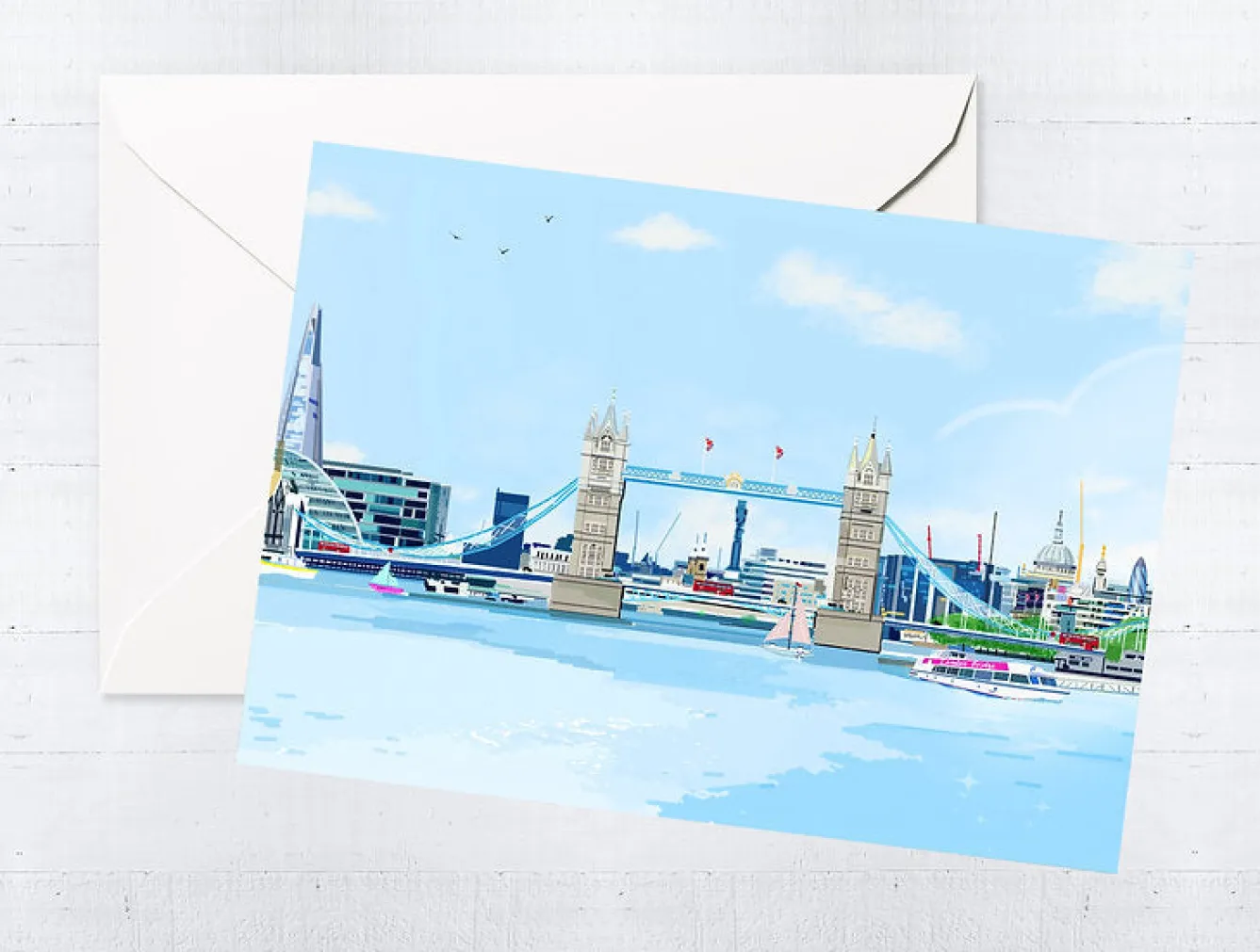 Njeri Illustrated Tower Bridge Card- Greeting Cards